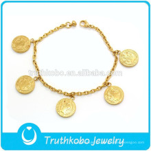 TKB-B0065 Leaser Corte 18 K Corrente De Ouro Fino Chapeamento De Aço Inoxidável São Bento Pulseiras para o Pulso